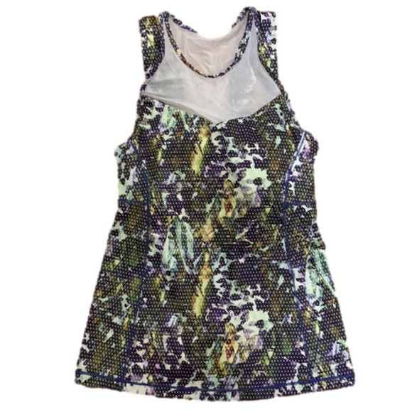 𝅺lululemon Running In the City Tank Top size 4 Mesh Green Purple - Picture 1 of 3